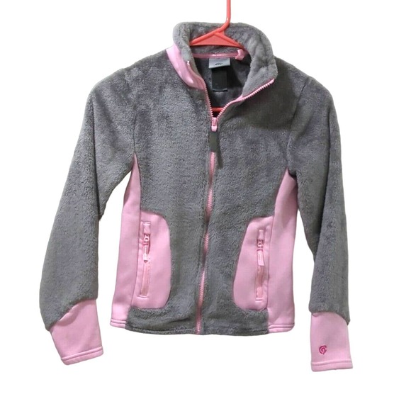 Champion Other - Champion Full Zip Fleece Pink And Grey Youth Jacket M(7-8)